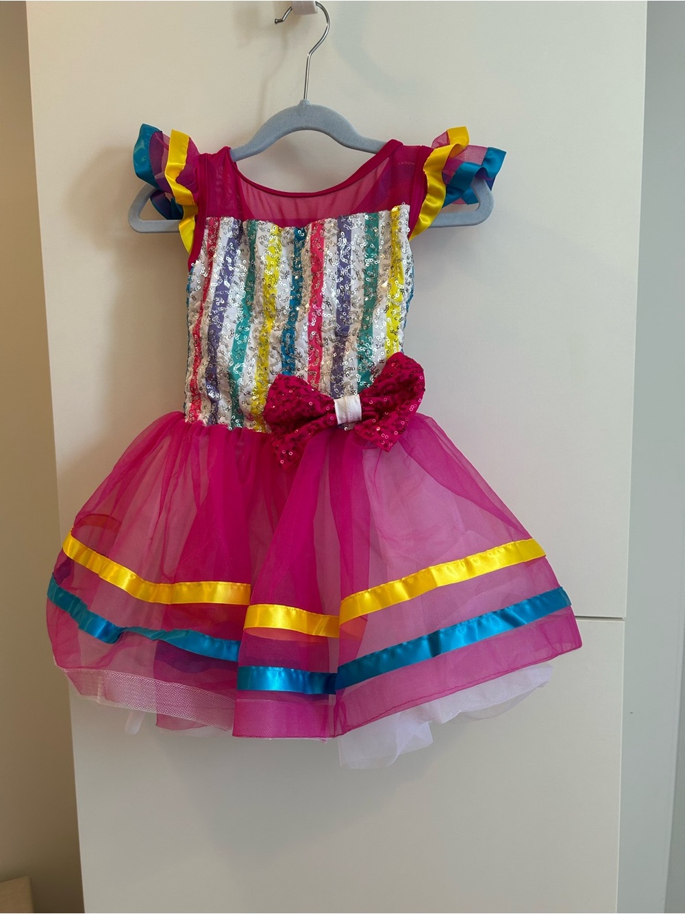 Weissman Pure Imagination 15135 Pink Sequin Tulle Dance Costume Dress - Size XSC